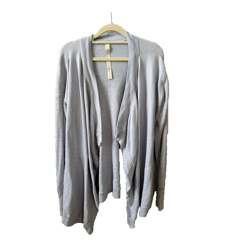 Lululemon Find Your Calm Womens Cardigan Sweater Cotton Silk Blend Purple Size 8